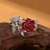 Luxurious Sparkling Zircon Red Rose Flower Ring, Suitable As A Jewelry Gift for Valentine's Day Parties To Give To Girlfriends