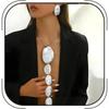 Chunky Statement Jewelry Set for Women Gold Geometric Hammered Earrings and Choker Necklace Trendy Fashion Accessory Jewelry