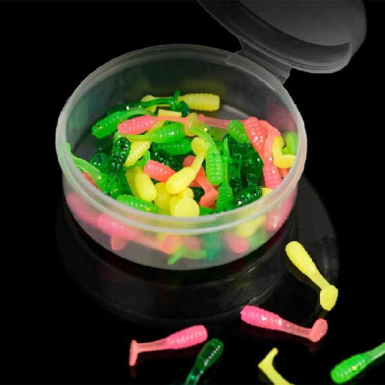 50Pcs Paddle Tail Swimbaits Soft Fishing Lures for Trout Artificial Baits Fishing Lures Swim Baits 1.5cm