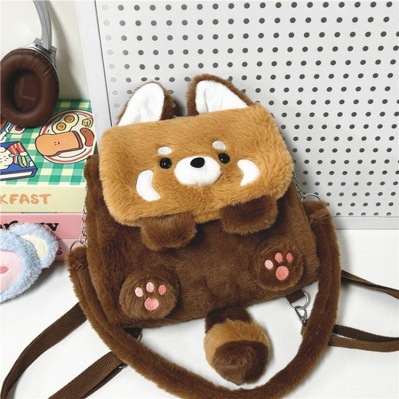 Schultasche Internet-Berühmtheit Puppentasche niedlicher Waschbär neue Plüschtasche Greifautomat Rucksack Cartoon-Umhängetasche Geburtstagsgeschenk