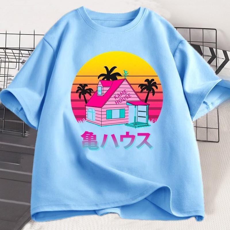 Kame House T Shirt Unisex WOMEN Cotton Master Roshi T-Shirt Japanese Style Casual Short Sleeve Tshirt Tee Shirt Unisex's Clothing Tops