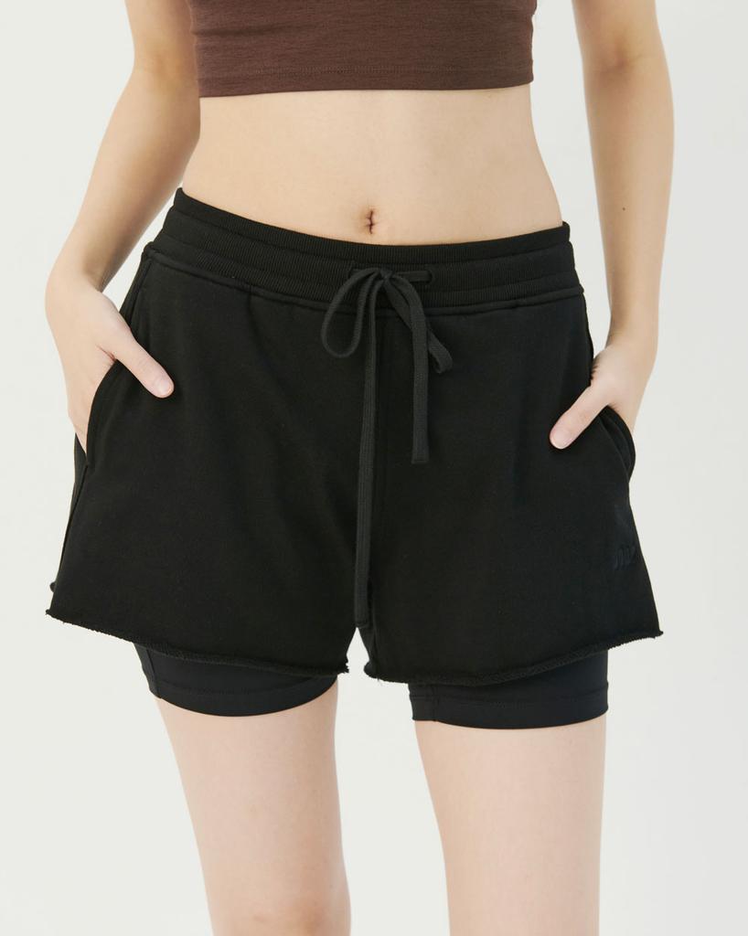 Nubaibeu Women'S 2-In-1 Leggings Shorts [Black]