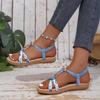 Women's Beaded Woven Flat Sandals - Summer Outdoor Fashion, Large Size, Casual Beach Shoes