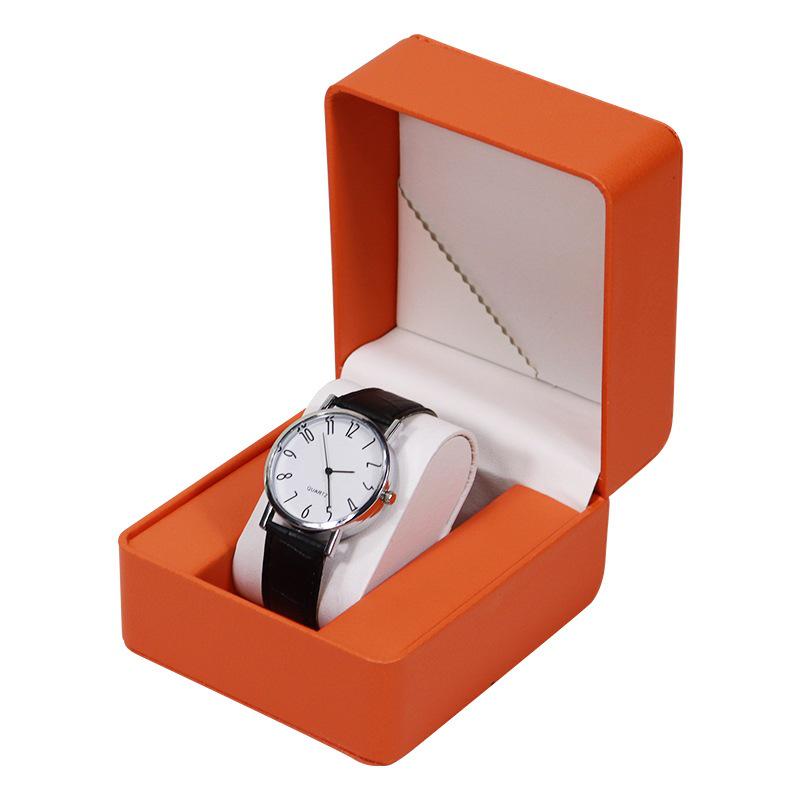 Round Corner PU Leather Flip-Top Watch Display Box