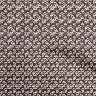 Tela de algodón flexible marrón con estampados florales para proyectos de costura y manualidades, por yarda, 40 pulgadas