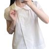 Summer new sweet style doll collar bubble sleeve shirt women's design sense loose and thin versatile top