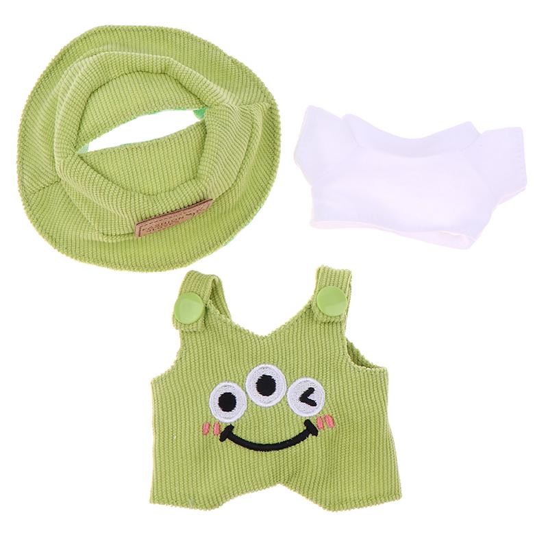 For 17cm Labubus Doll Clothes Accessories White Shirt Hat Animal Overalls Set