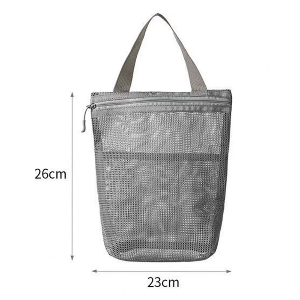 Mesh Drain Toiletry Pouch Travel Toiletry Bag Capacity Mesh Cosmetic Bag with Zipper Closure Handle for Beach Shower Toilet