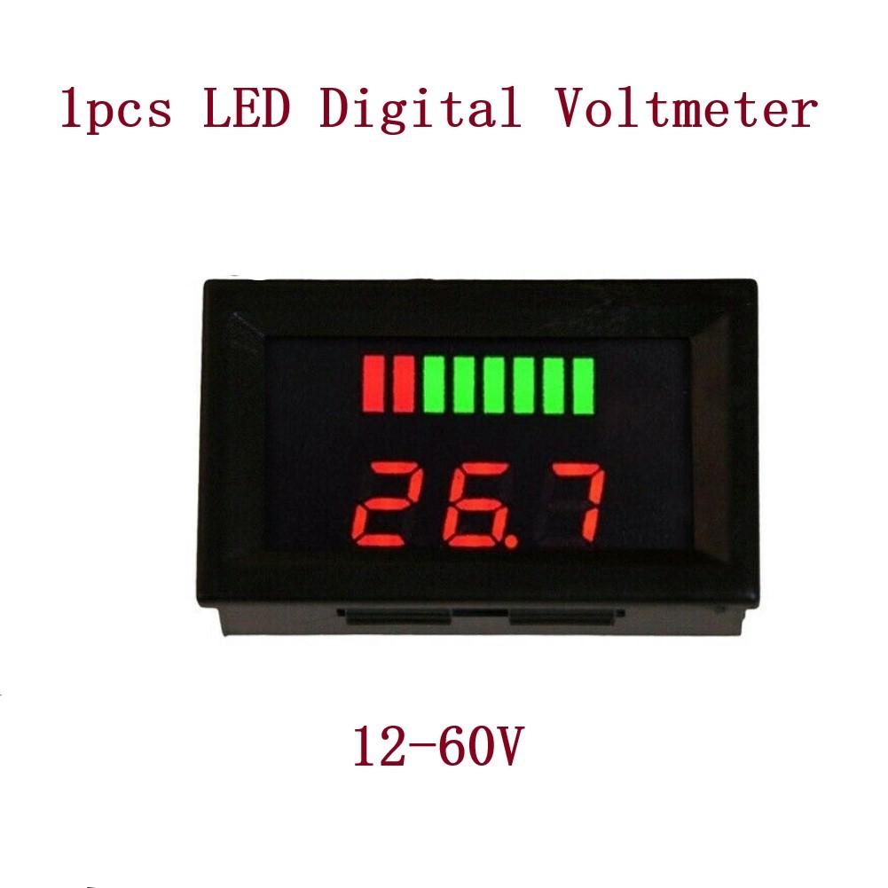 Voltmetru Digital LED pentru Mașină, Marină, Motocicletă, 24V-60V, Indicator de Tensiune, Indicator Baterie