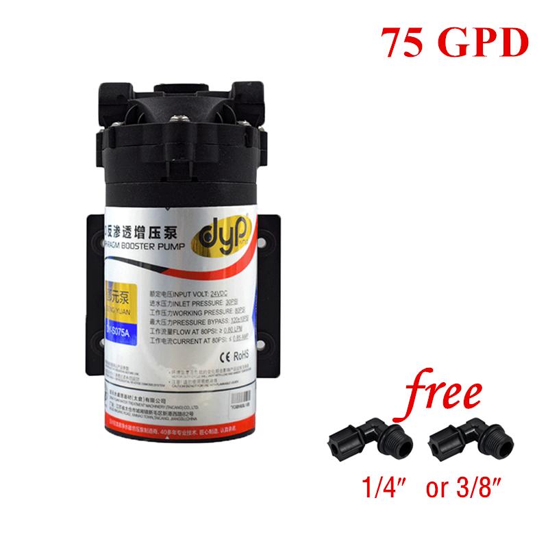 50/75/100/200GPD RO Diaphragm Booster Water Pump 24V DC Vacuum Water Filter Parts Increase Reverse Osmosis Water System Pressure