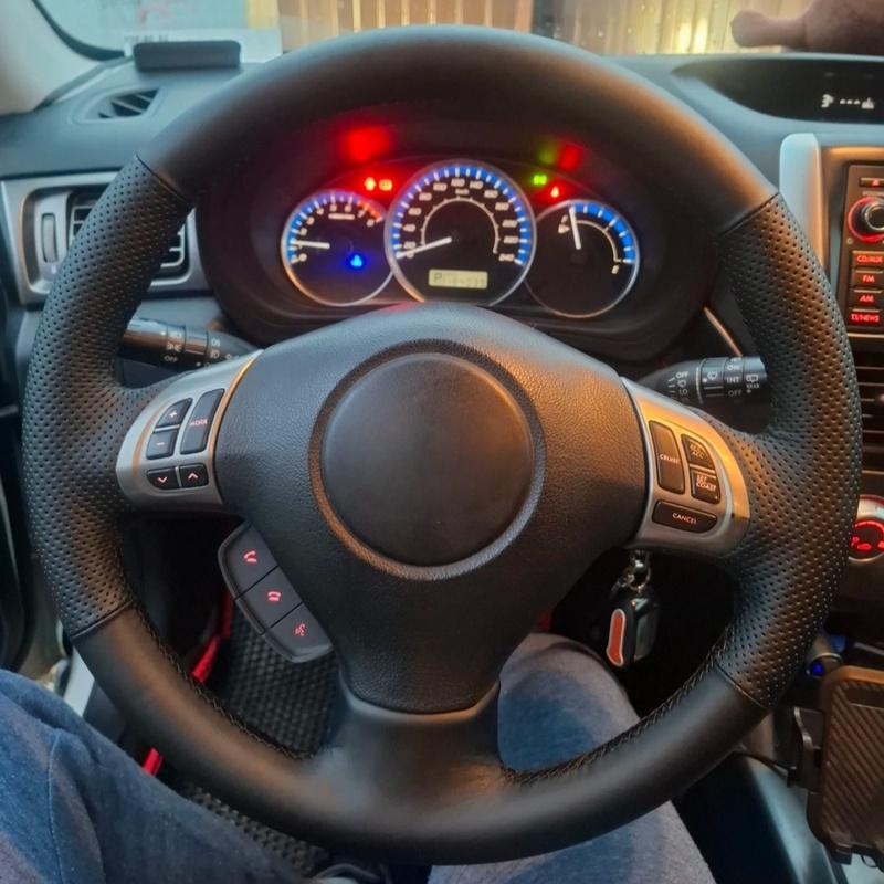Braid Microfiber Leather Steering Wheel Cover For Subaru Forester 2008-2012 Impreza 2008-2011 Legacy 2008-2010 Exiga 2009