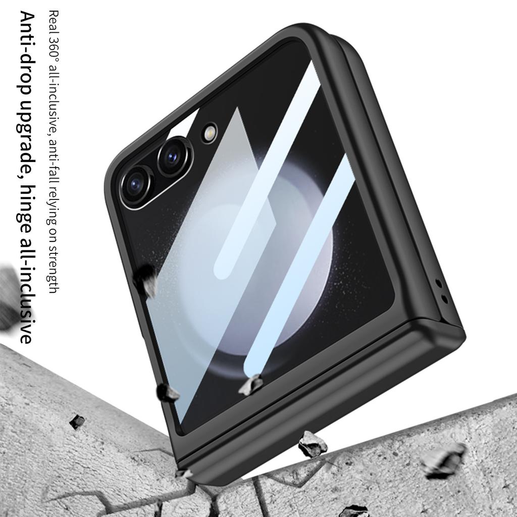 Applicable to Samsung Zflip1 mobile phone case magnetic hinge case film integrated large window flip1 anti-drop protective case