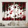 Modern Heart Rose Curtains Minimalist Style Suitable Bedrooms Living Rooms Decorative Curtain With Rod Pocket Polyester Perfect For Area