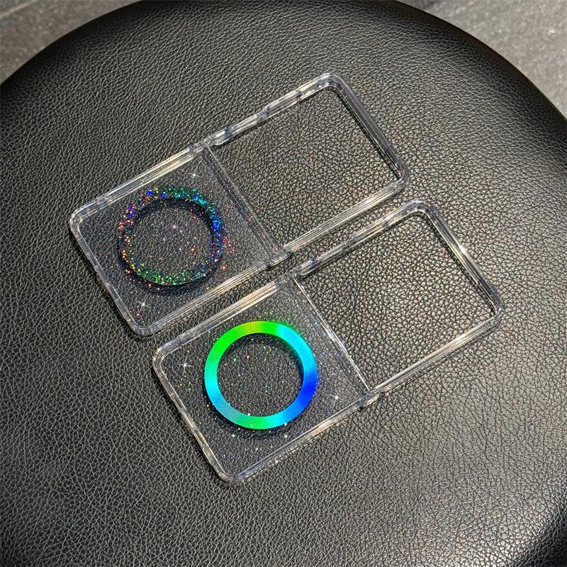 Applicable To Samsung Zflip7 Mobile Phone Case Star Magnetic Folding Screen Colorful Laser Gradient IMD Technology
