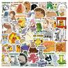 50 Cartoon Funny Characters Expressions Graffiti Stickers Decorate Guitar Notebook Suitcase DIY Waterproof