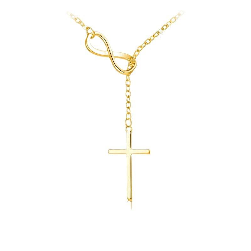 

Hot-selling simple digital 8 cross necklace European and American women trend collarbone chain personality