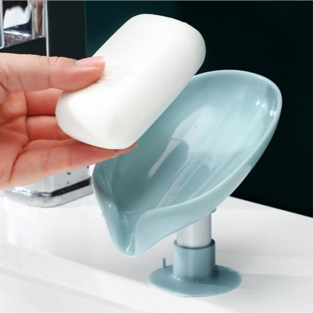 Creative Flaky Perforated Soap Box Self-Standing Suction Cup Draining Bathroom Soap Storage Laundry Rack Soap Box
