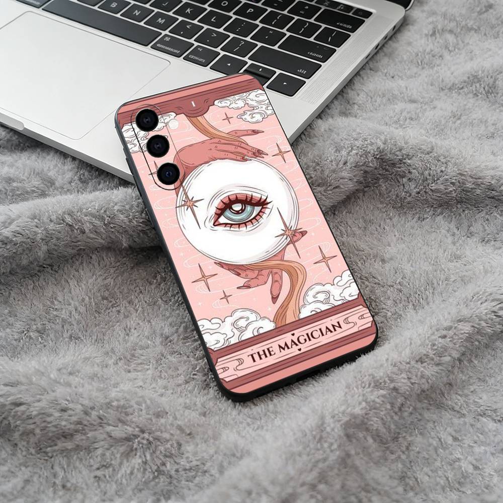 Tarot Aesthetic Phone Case For Samsung Galaxy A73,A71 A72,A70,A53,A52,A51,Soft Silicone Black Cover