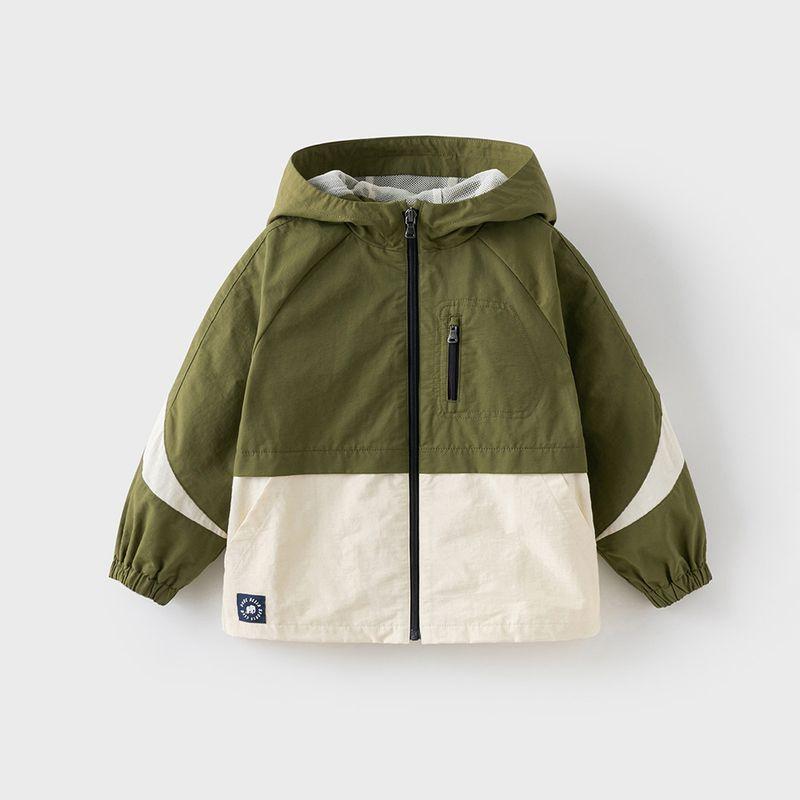 David Bella Boys  Outdoor Tops Kidsren s New Hooded Jacket Spring Kidsren s Clothing Boys Cardigan Clothes Men Military Green [Ready Stock] 120