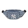 New MLB Monogram Collection Cotton Crossbody Bag, Fanny Pack Unisex Denim Blue 32BGCD011-50U