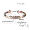 Vinterly Twisted Magnetic Bracelets Pure Copper Adjustable Cuff Vintage High Magnet Benefits Health Energy Jewelry for Women