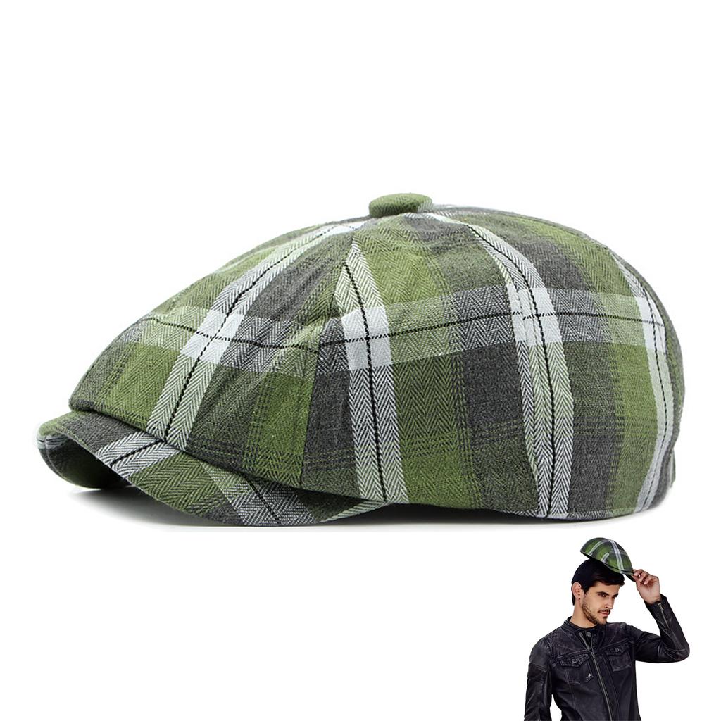 Plaid Beret Hat Short Brim Thin Lightweight Unisex British Retro Artist Cap for Men Women Fashion Accessories