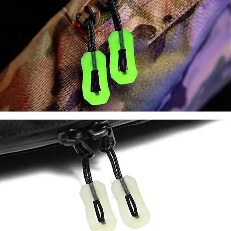 6Pcs Luminous Zipper Pull Rope Glow In The Dark Zipper Head Anti-lost Backpack Clothes Jackets Slider DIY Repair Kit Sewing Tool
