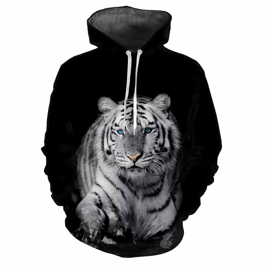 Tiger Djur Best 3d Tryckt Vår Och Höst Män Med Huvtröja Lös Casual Mode Personlighet För Att Skapa Bekväma Kläder