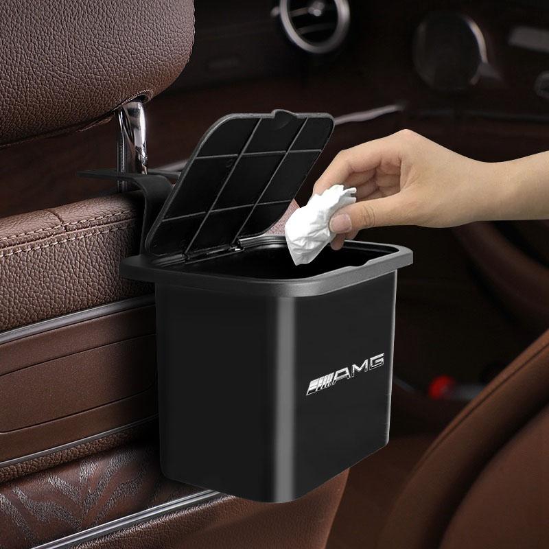 1Pcs Car Hanging Trash Bin Seat Back Storage Box Phone Holder Hook For Mercedes-Benz AMG C500 C200 C300 A B C E GLA CLA GLK GL ML GLE W204 W205 W203