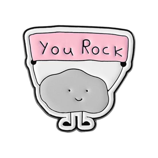 YOU ROCK Inspirational Cloud Brooch Zinc Alloy Lapel Badge Bag