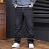 Übergröße Herren Straight-Leg Hose Herbst High-Waisted Stretch Dad Jeans