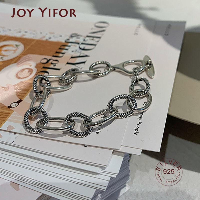 Xiaomi Minimalist 925 Sterling Silver Thick Chain Bracelets For Women New Fashion Vintage Punk Hiphop Party Jewelry Gifts