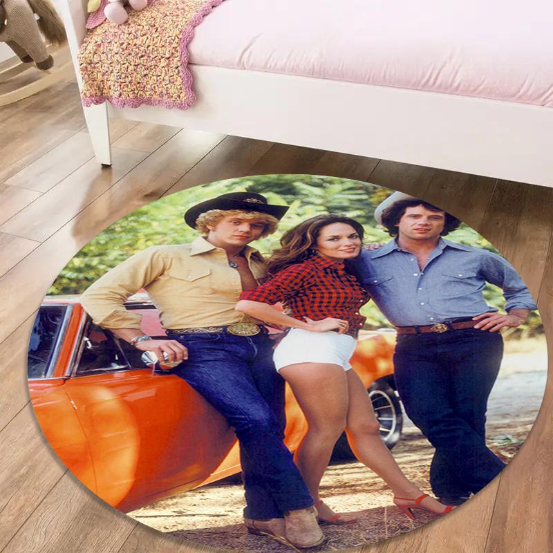 Dukes Of Hazzard Runder Teppich, Teppich für Wohnzimmer Schlafzimmer Sofa Spielzimmer Dekor, Rutschfeste Bodenmatte4