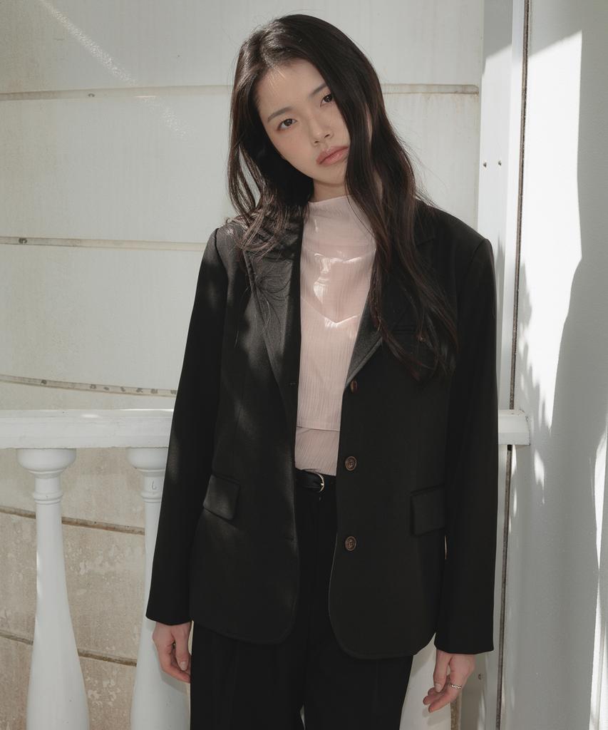 Deheve Hidden Stripe Single Jacket [Black]