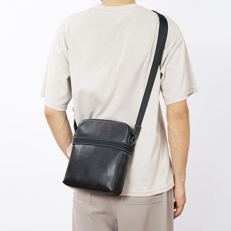 Stylish Shoulder Bag Men's Casual Vertical Trend Crossbody Bag Genuine Leather Convenient Business Men's Bag