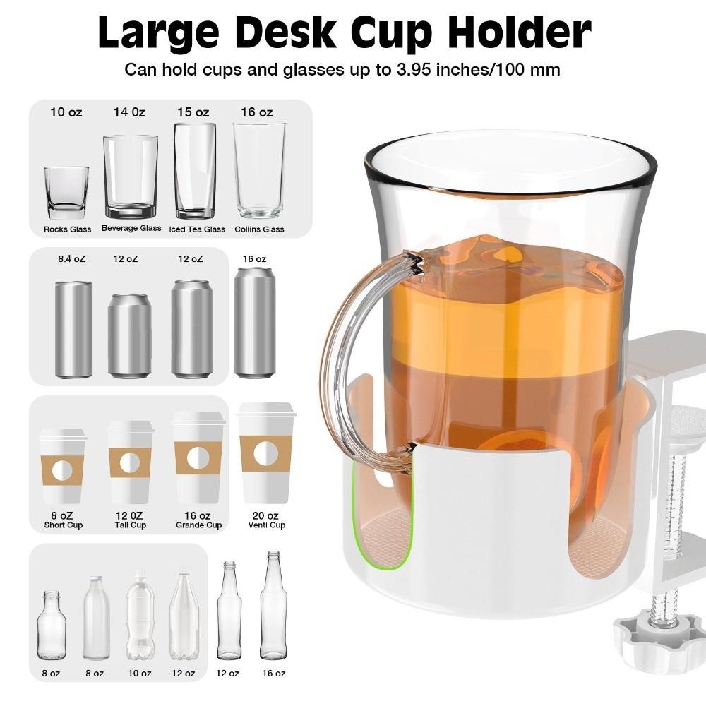 New Punch-free Desk Cup Holder Clamp Anti-Spill Removable Large Cup Mug Holder Adjustable Household Desk Drink Bottle Holder