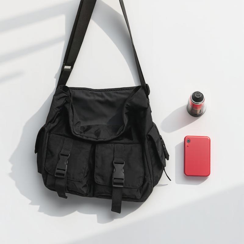 

Compact Crossbody Shoulder Bag for Students Commuting Leisure Daily Use Lightweight Fashion Design чёрный