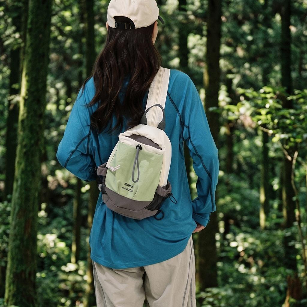 Schoolbag Outdoor Portable Water Cup Bag Sports Mountaineering Crossbody Bag Men's and Women's Drawstring Bundle Shoulder Bag Contrasting Color Mobile