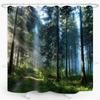 Trees Forest Sunlight Shower Curtain Straight Tall Trees Sunshine Attractive Nature Landscape Waterproof Fabric Bathroom Decor
