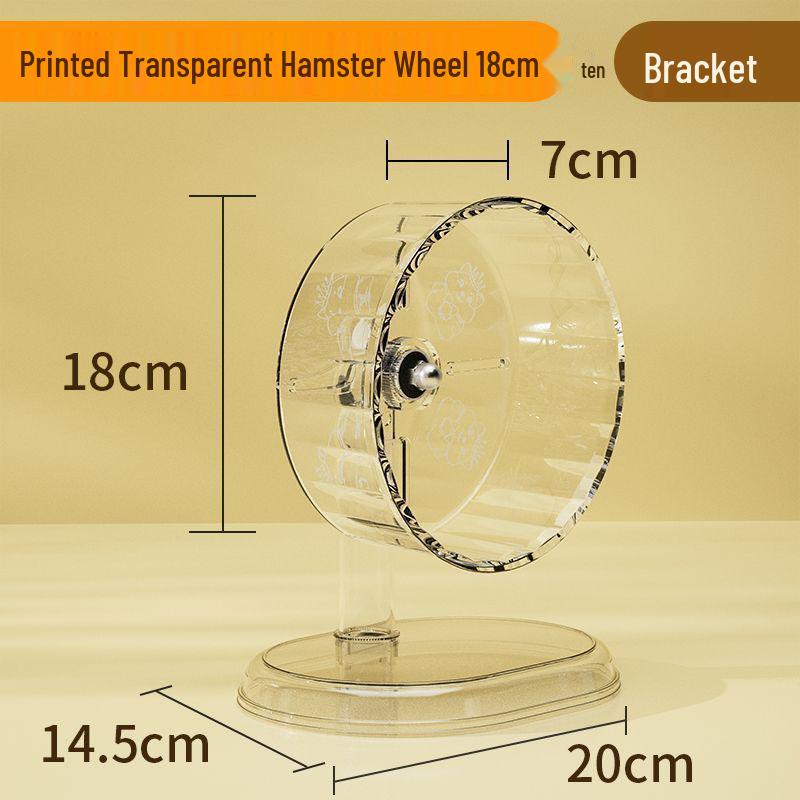 

Silent Running Wheel for Small Pets - Cute Hamster Exercise Toy with Transparent Stand