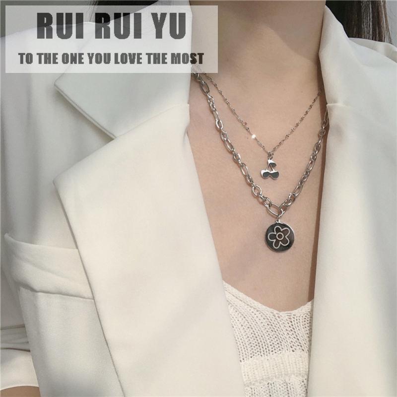 

RUI RUI YU для женщин и мужчин кулон ожерелье двухслойный кулон вишни креативное модное ожерелье подарок для женщин