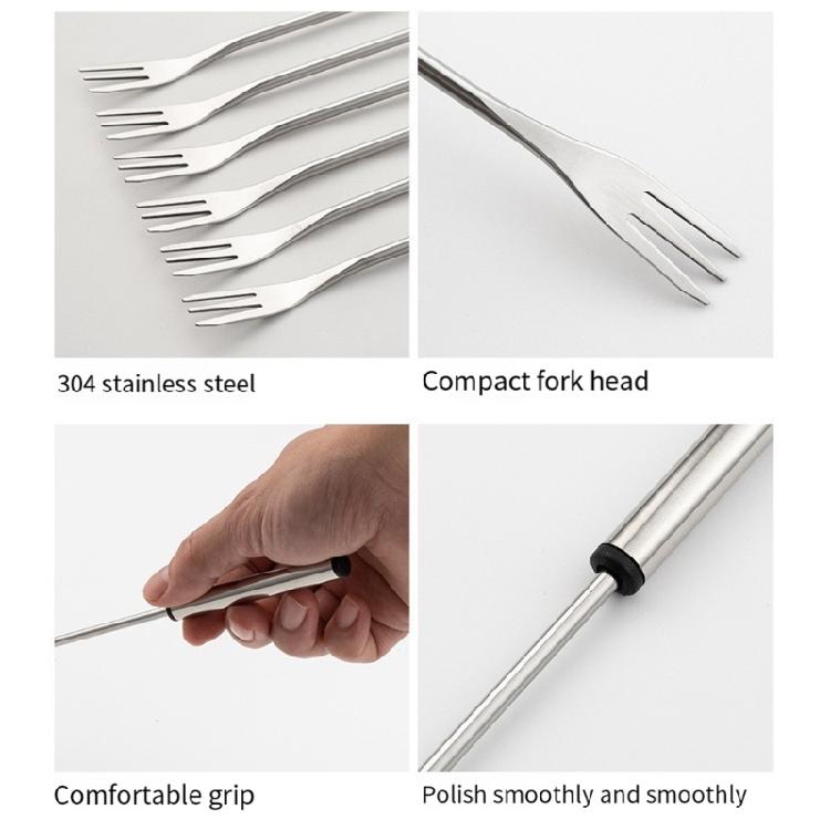 6pcs Stainless Steel Dessert Fork Great for Buffets Bakeries and Coffee Shops Lightweight Yet Multipurpose Meat Fondue Fork