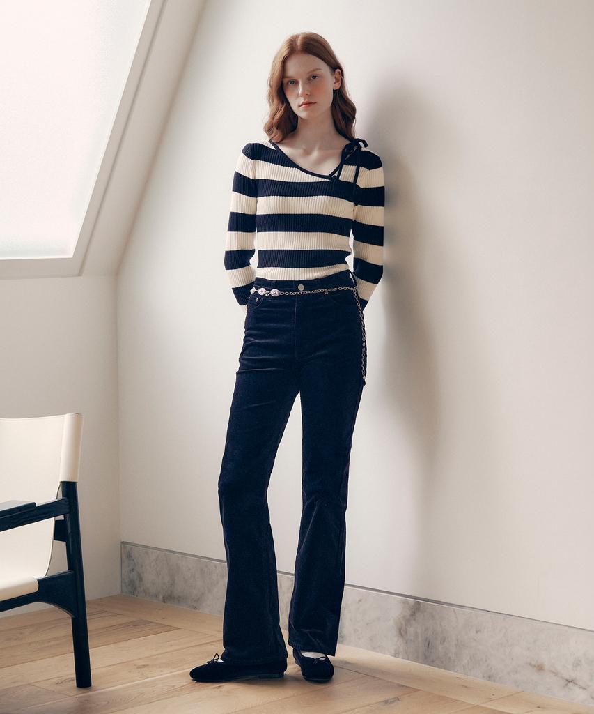 ROLAROLA Velvet Boots Cut Pants Black