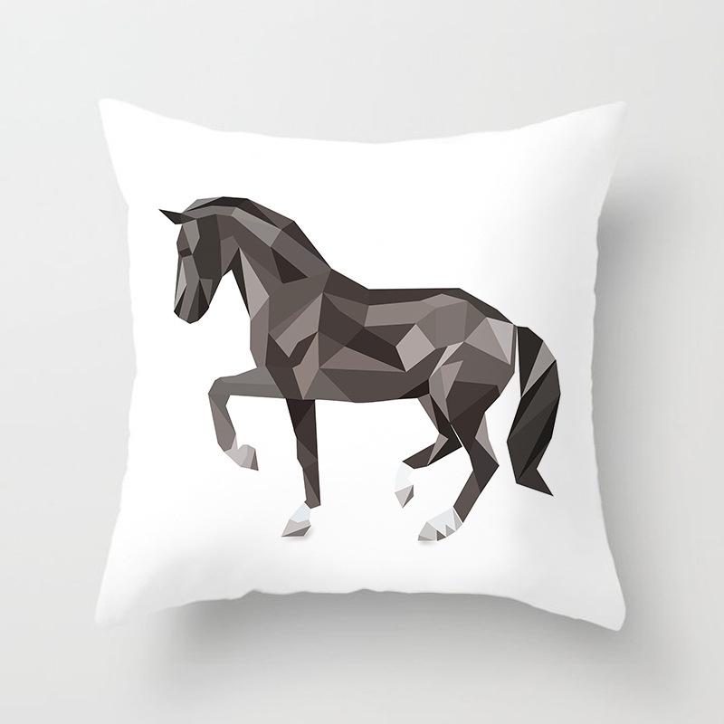 Desen animat geometric drăguț câine și pisică husă de pernă față de pernă acasă sufragerie canapea decor față de pernă