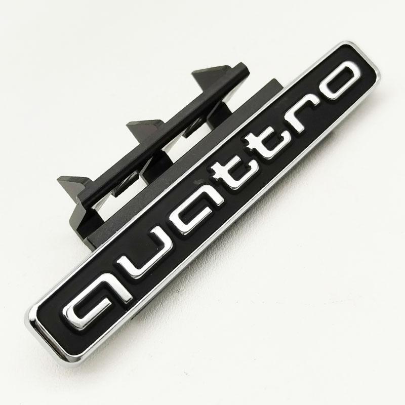 95mm 3D ABS Car Front Grill Emblem Badge For f2 Q5 A4 B8 B6 B9 B7 A3 A6 C6 A5 Q7 A1 Q3 A7 A8 Quattro Logo Auto Accessories