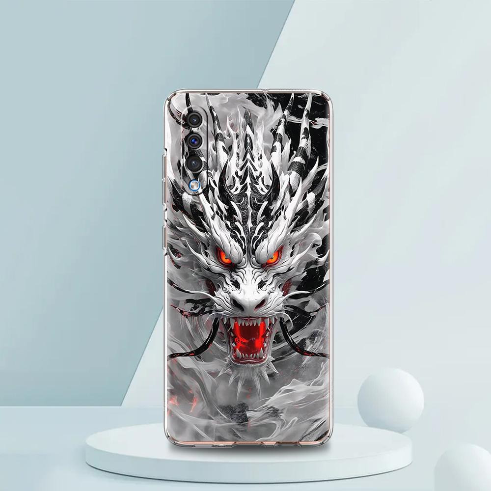 Transparent Phone Case for Samsung Galaxy A16 A14 A12 A22 A24 A42 A06 A20 A30 A40 Soft TPU Cover Illusory Color Chinese Dragon