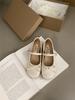 Inner Height Increase Silver Bow Mary Jane Single Shoes Women's Shoes 2025 New Popular Fairy Style Ballet Shoes