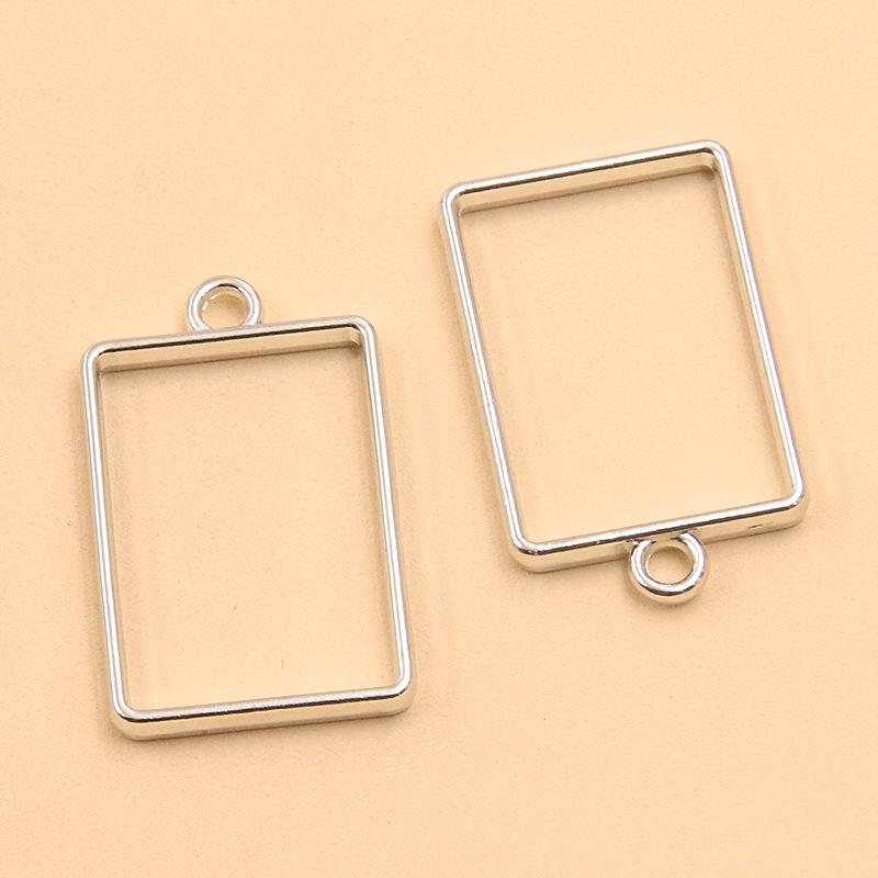 White K Alloy DIY Jewelry: Moon, Round & Heart Hollow Pendants (17 Styles)