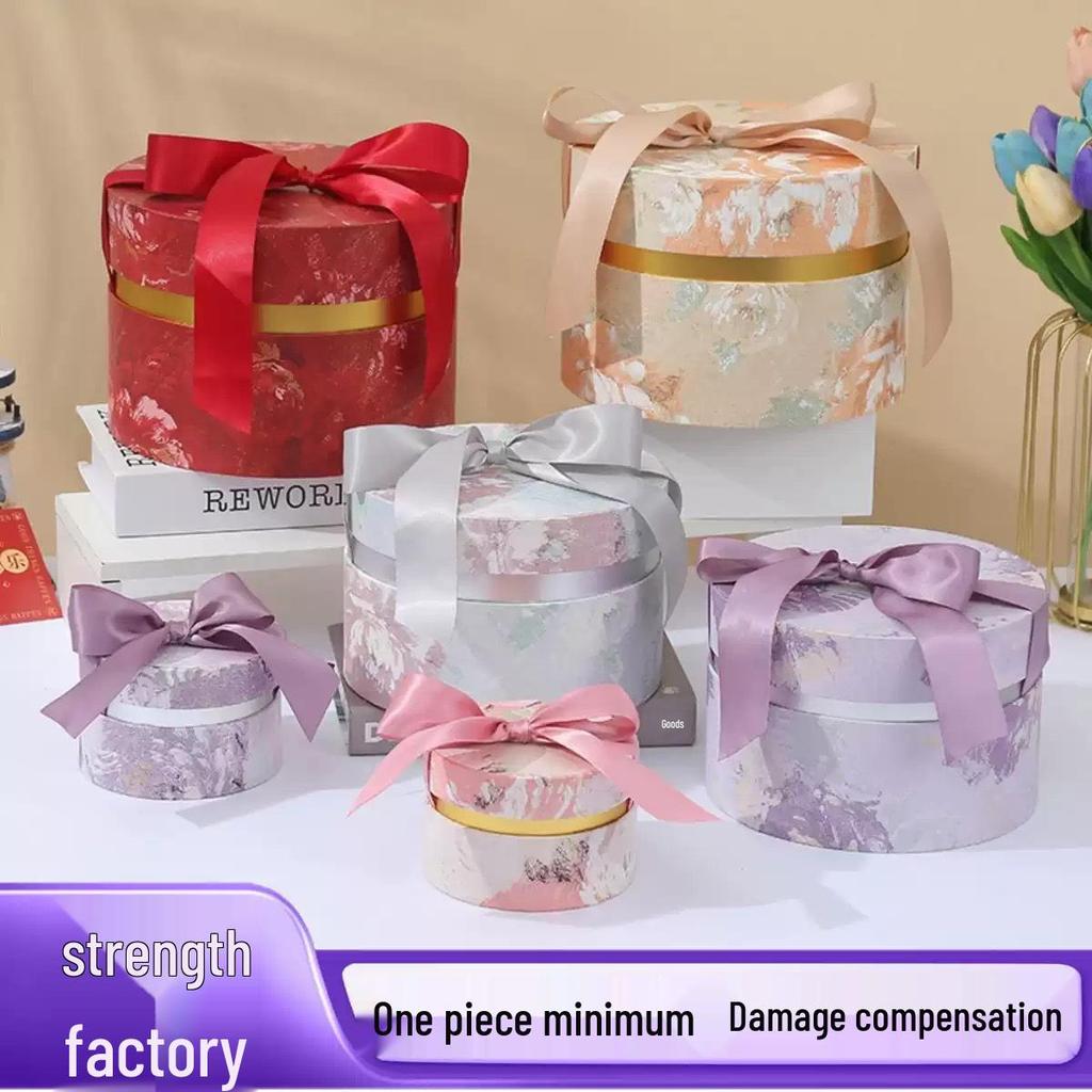 European Round Ribbon Handle Gift Box - Perfect for Weddings, Birthdays, and Festive Celebrations