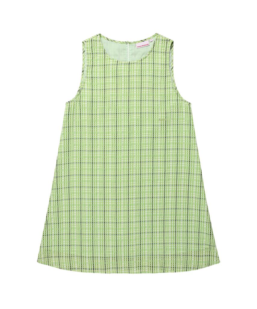 Ames Worldwide Check Layered Dress Green